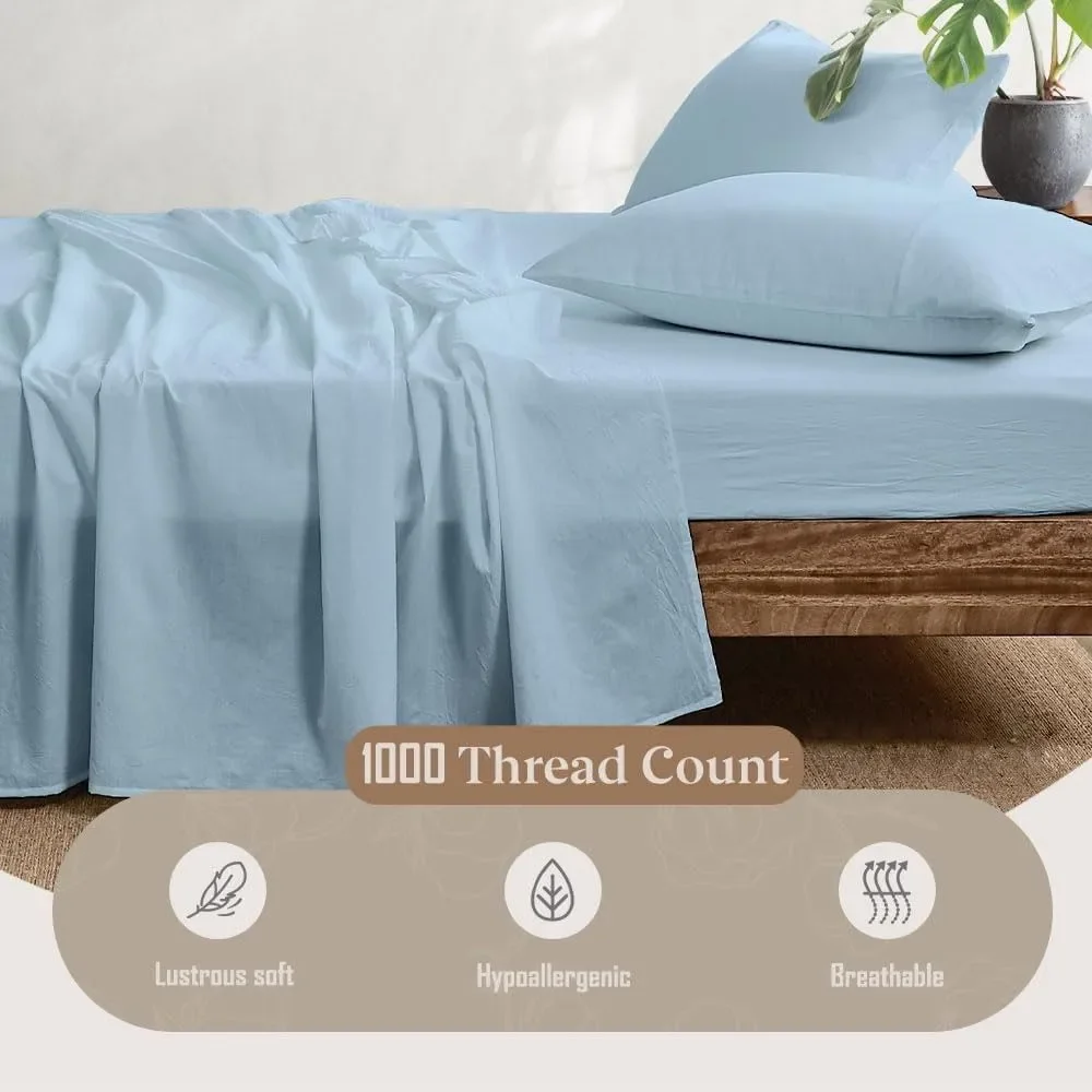 New 4 Piece California King Sheets Set 1000 TC 100% Egyptian Cotton Deep Pockets